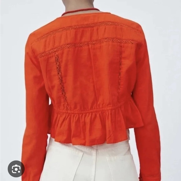 NWT Zara crop peplum blouse top - Picture 3 of 6